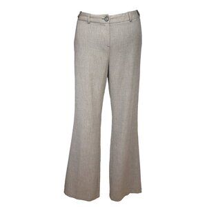 MARKS & SPENCER Office Herringbone Bootcut Academia Beige Brown Trousers US 10